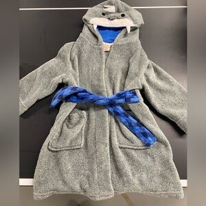Gray Shark Hooded Bathrobe 4T